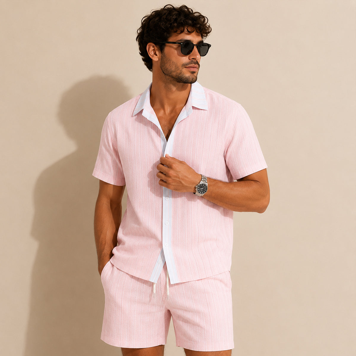 The Fairview Men’s Breathable Short Sleeve Shirt & Shorts Set