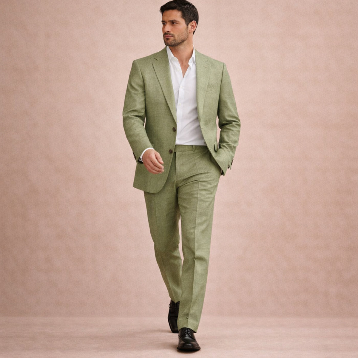 The Willowhill Men’s Timeless Linen Wedding Suit – 2 Piece Single Breasted Set