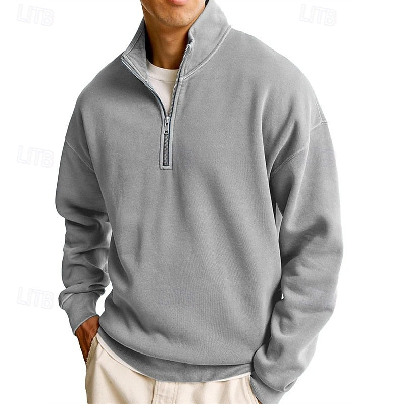 Sutton | Quarter-Zip Stand-Collar Pullover Sweatshirt