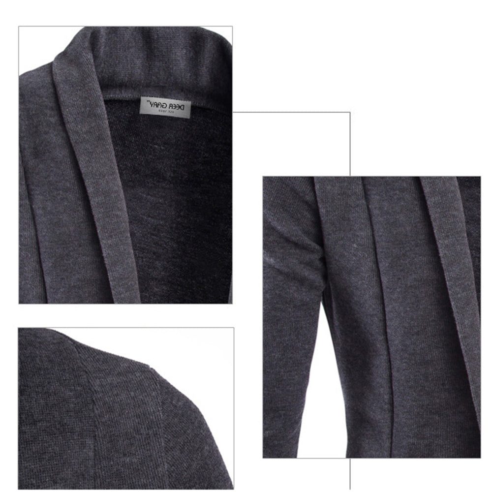 Men's Open Cardigan with Shawl Collar