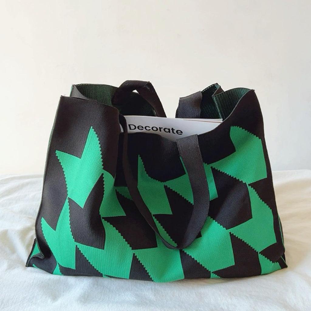 Geometric Pattern Shopper Bag for Women - Casual and Spacious