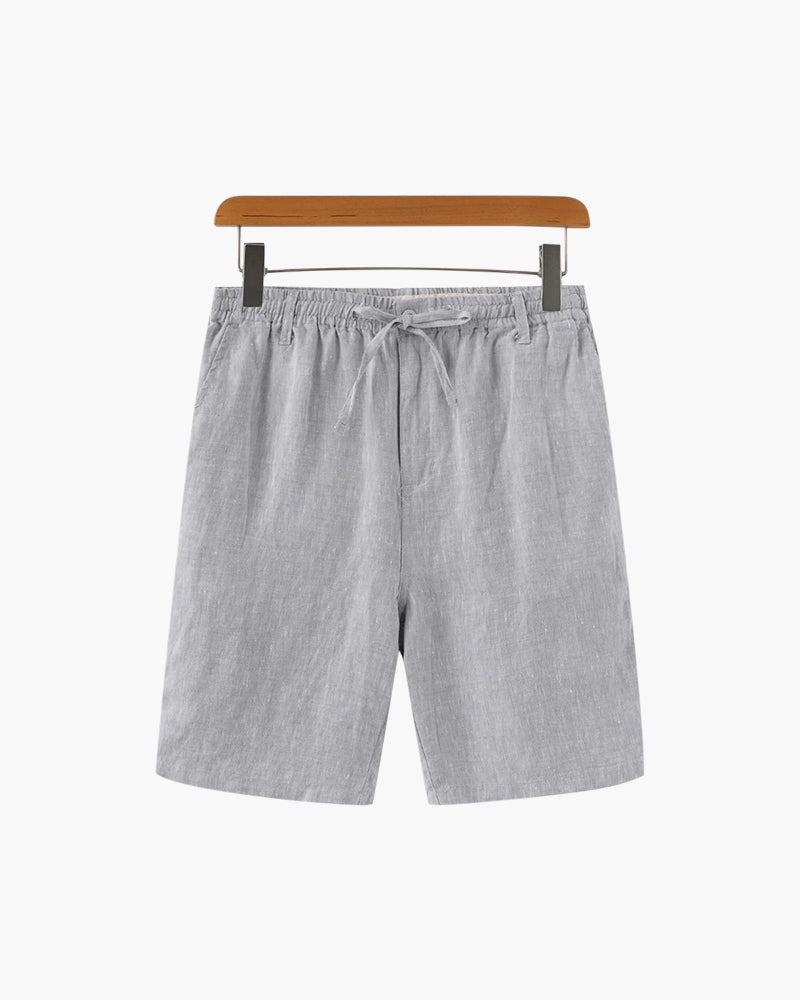 Men's Linen Shorts Straight Fit Summer Casual