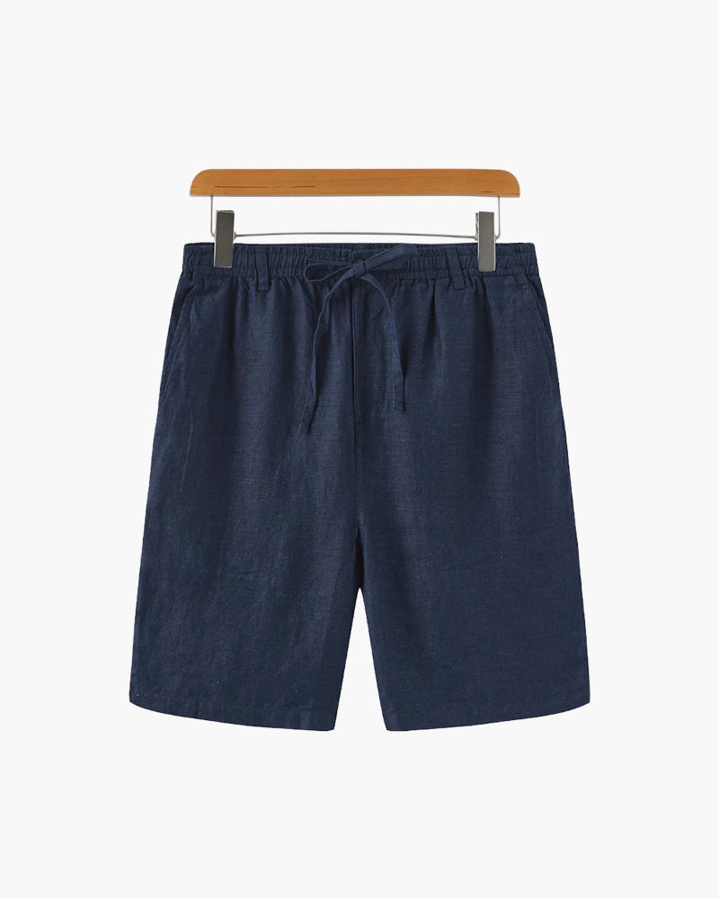 Men's Linen Shorts Straight Fit Summer Casual