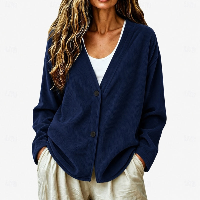 Miriam | Casual V-Neck Button-Up Cardigan