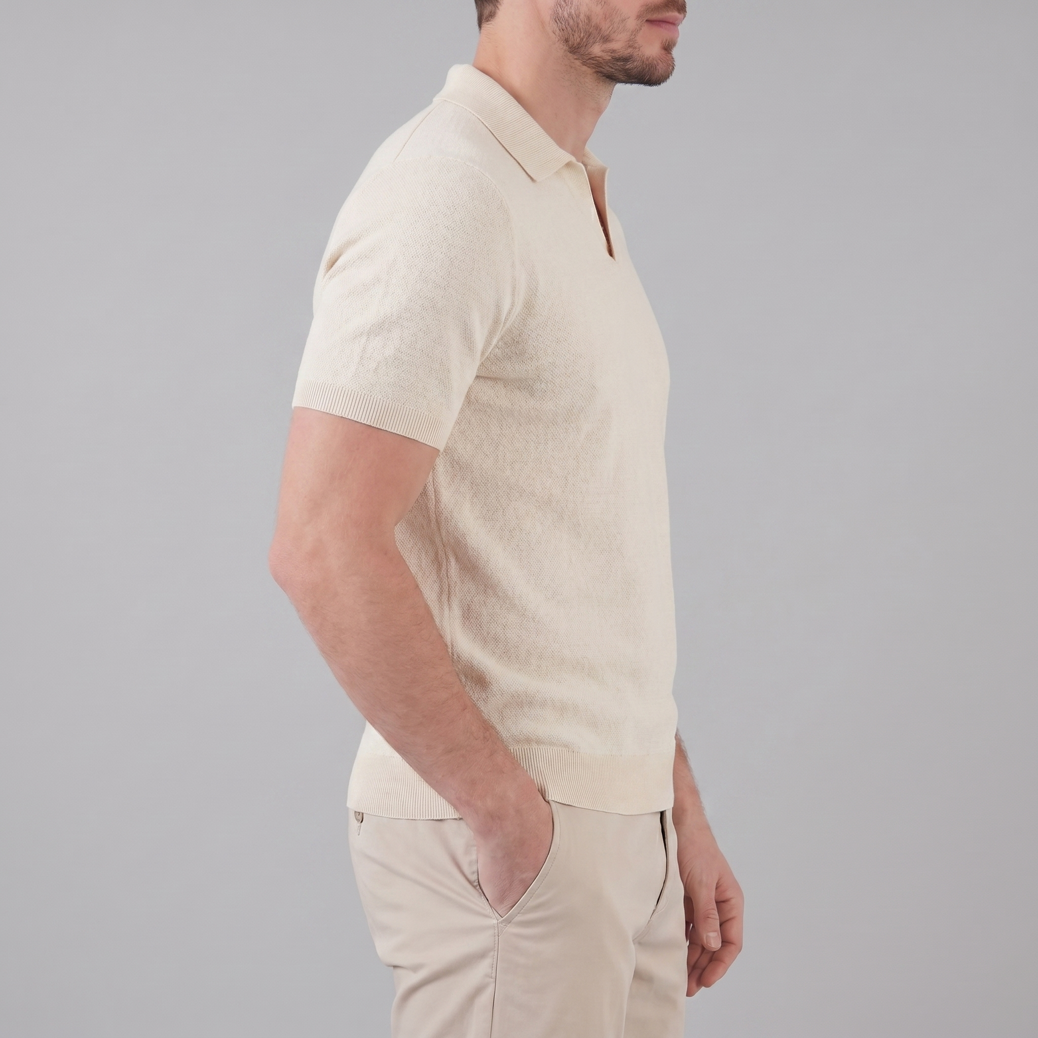 Smart Casual Men's V-Neck Polo Summer Lightweight
