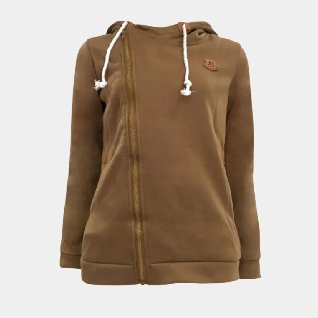 Sporty Jacket for Women with Asymmetrical Hood