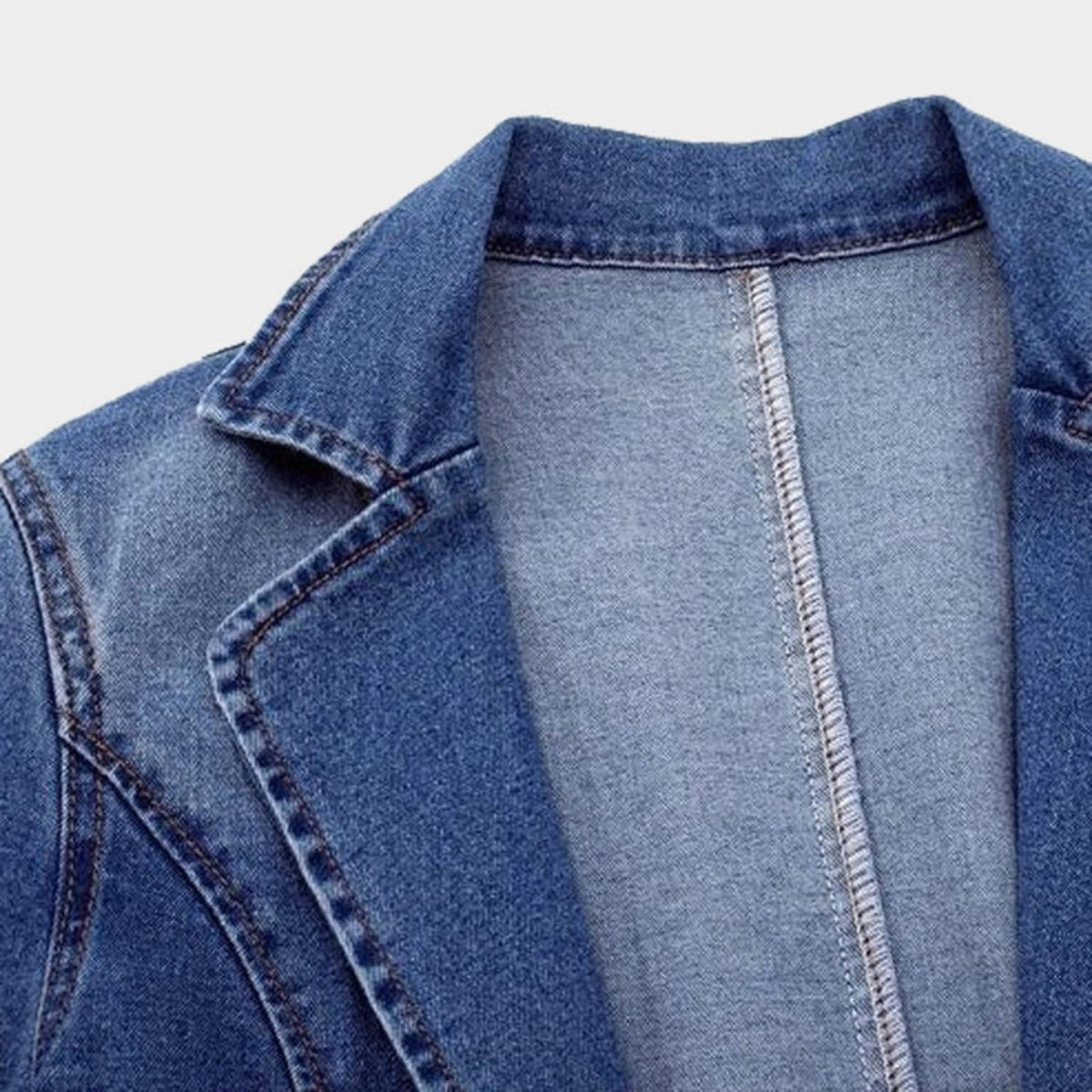 Stylish Denim Blazer for Women with Pocket and Oversized Look