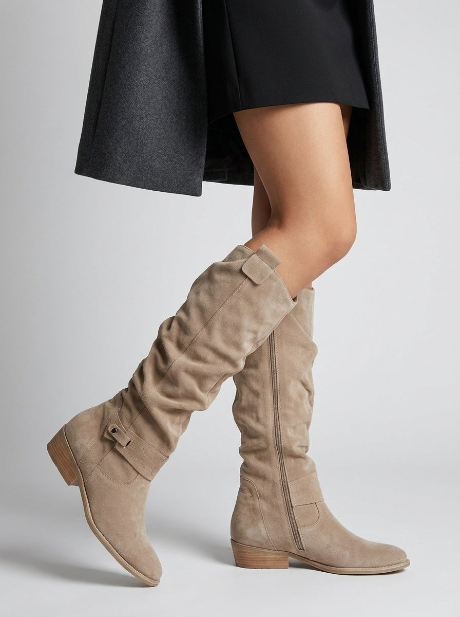 Stylish Knee-High Boots for Women with Suede Design