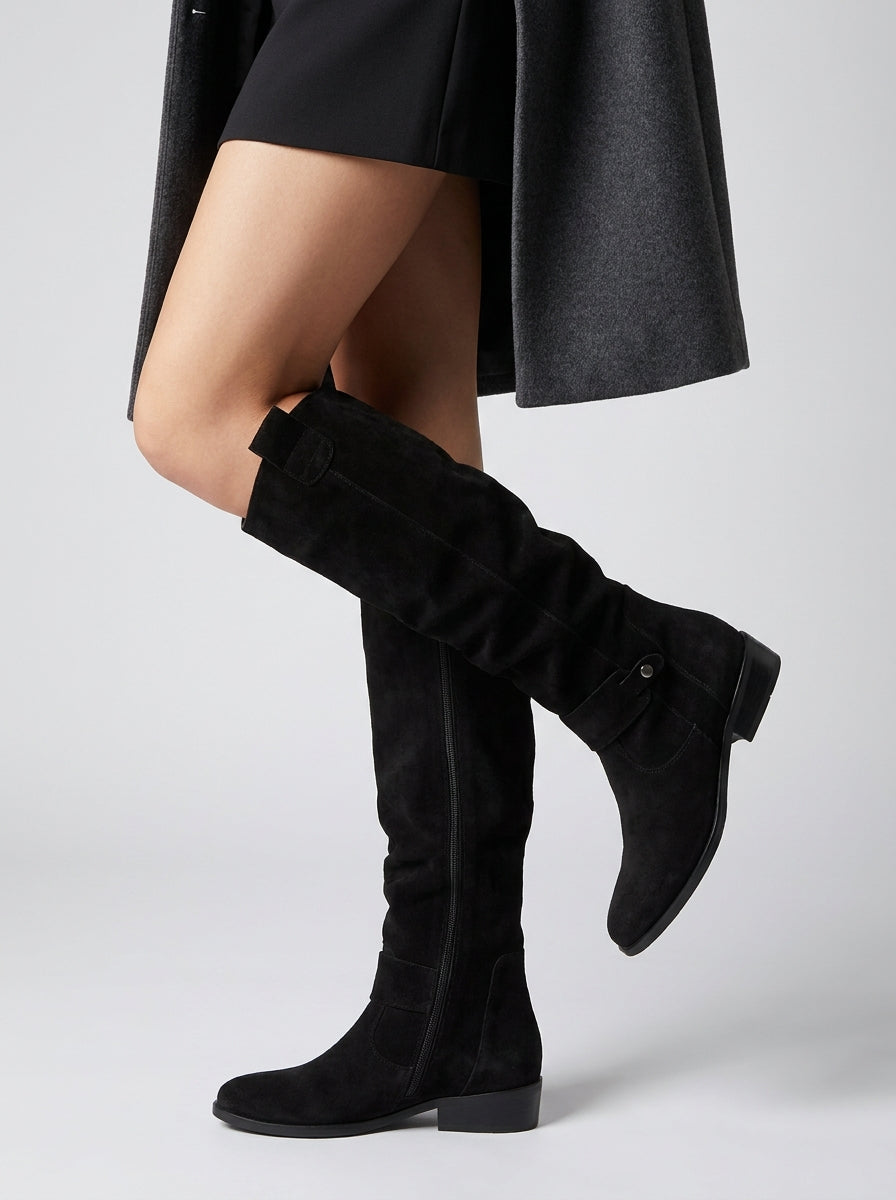 Stylish Knee-High Boots for Women with Suede Design