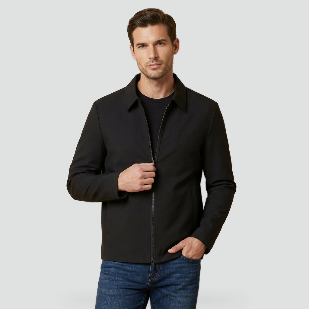 Stylish Short Jacket for Men with Classic Collar
