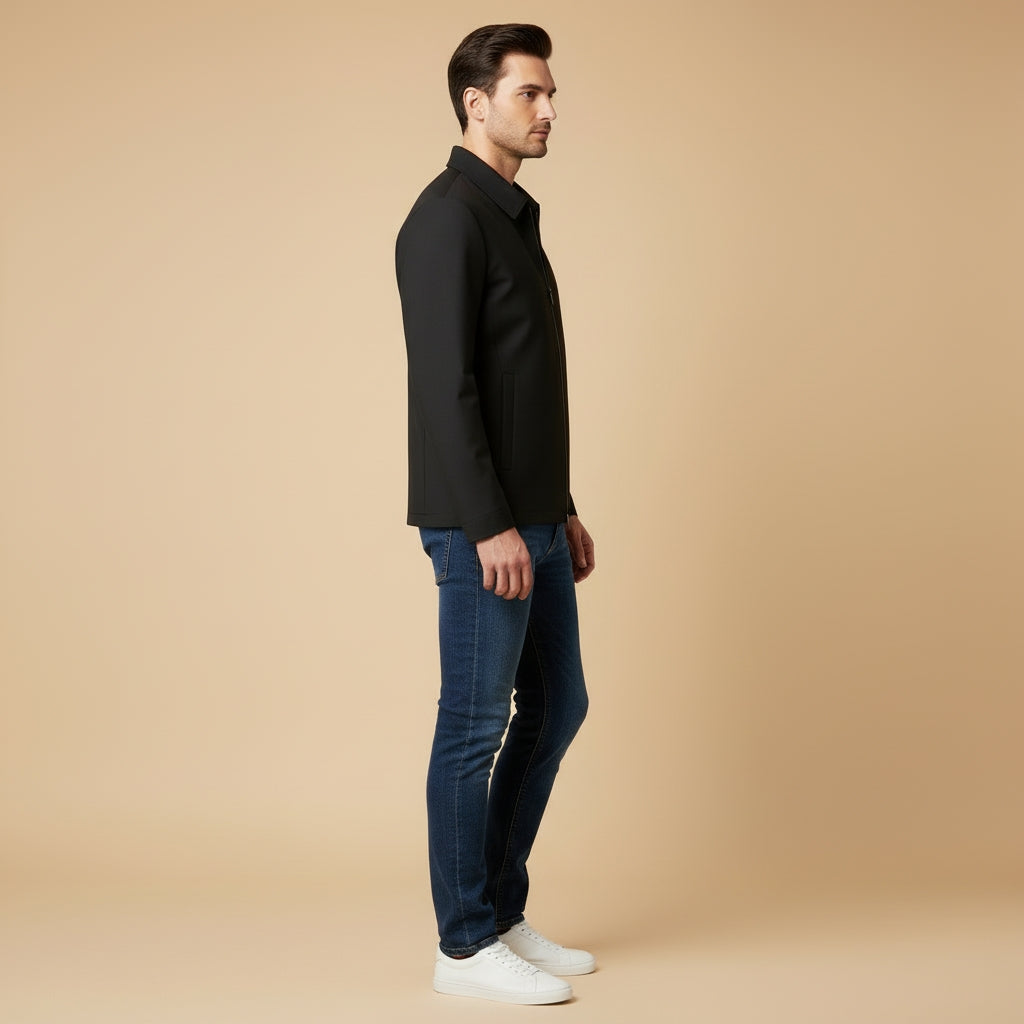 Stylish Short Jacket for Men with Classic Collar