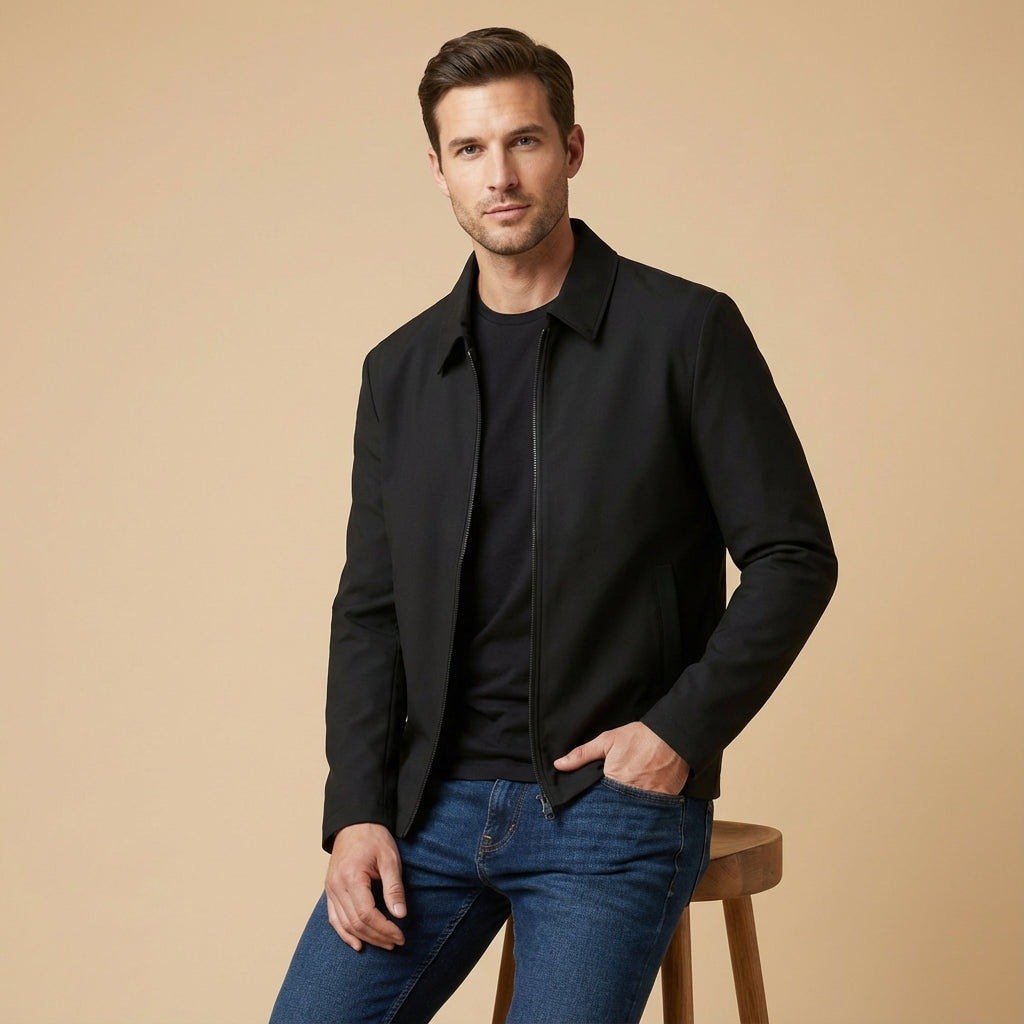 Stylish Short Jacket for Men with Classic Collar