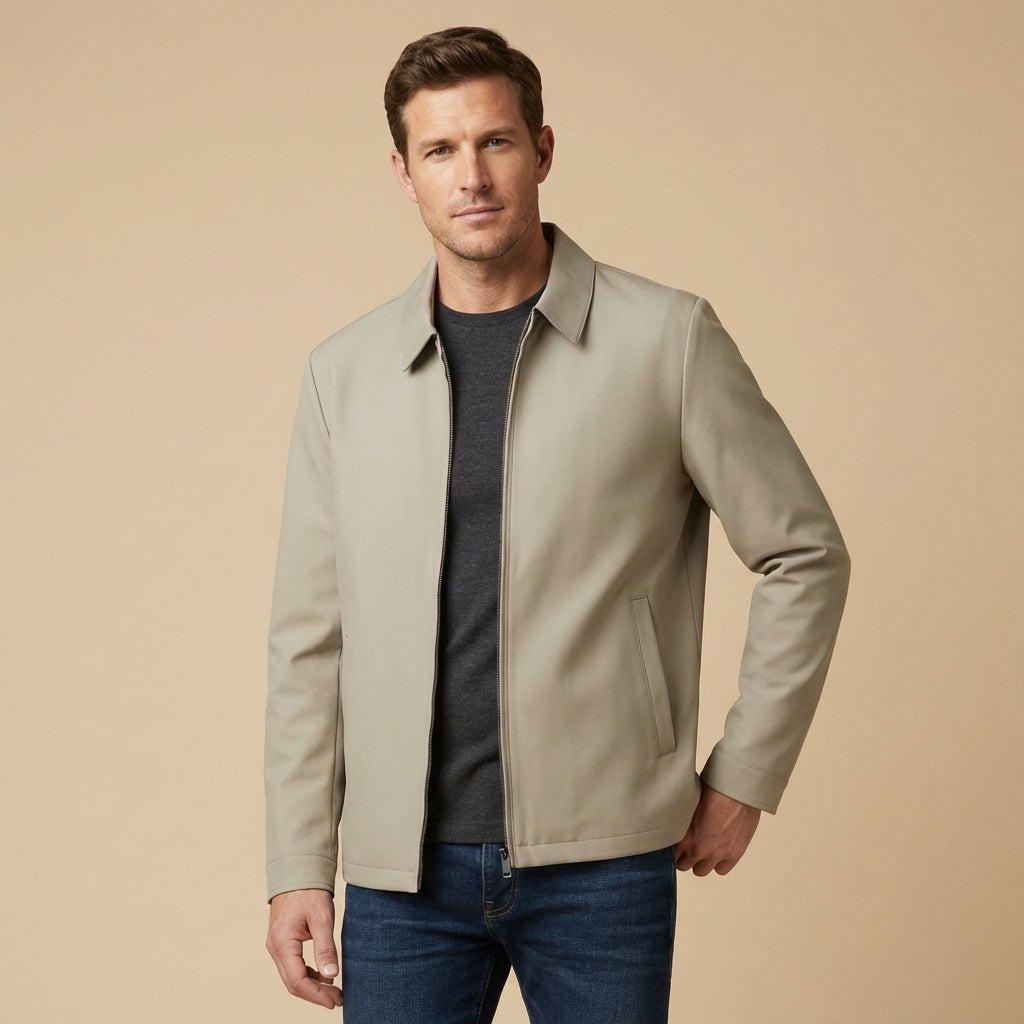 Stylish Short Jacket for Men with Classic Collar