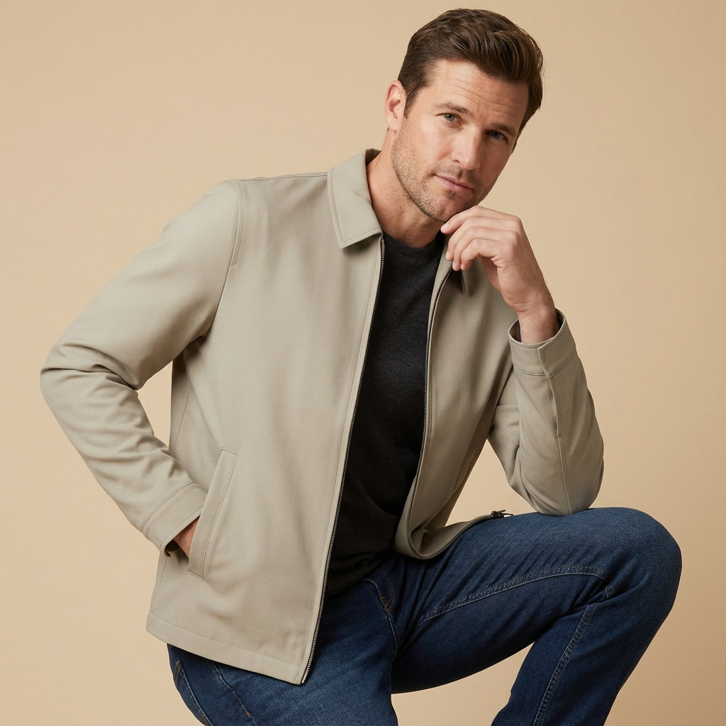 Stylish Short Jacket for Men with Classic Collar