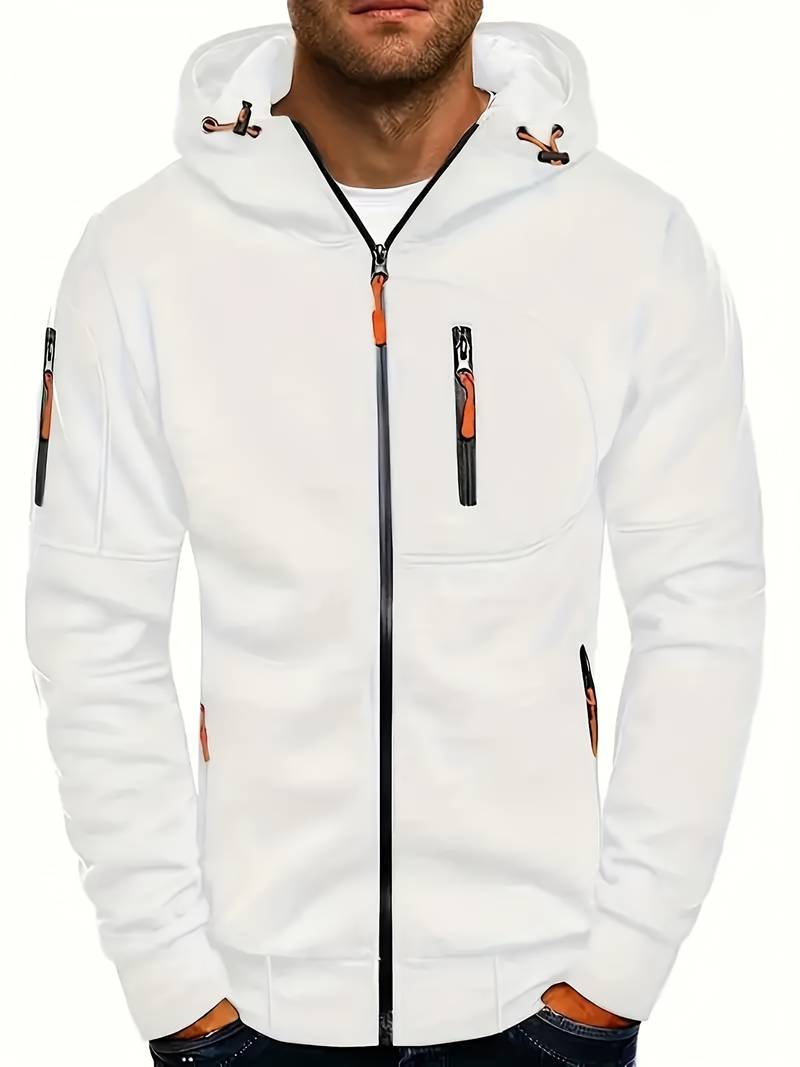 Men's Casual Hooded Sweatshirt with Comfortable Fit and Stylish Accents
