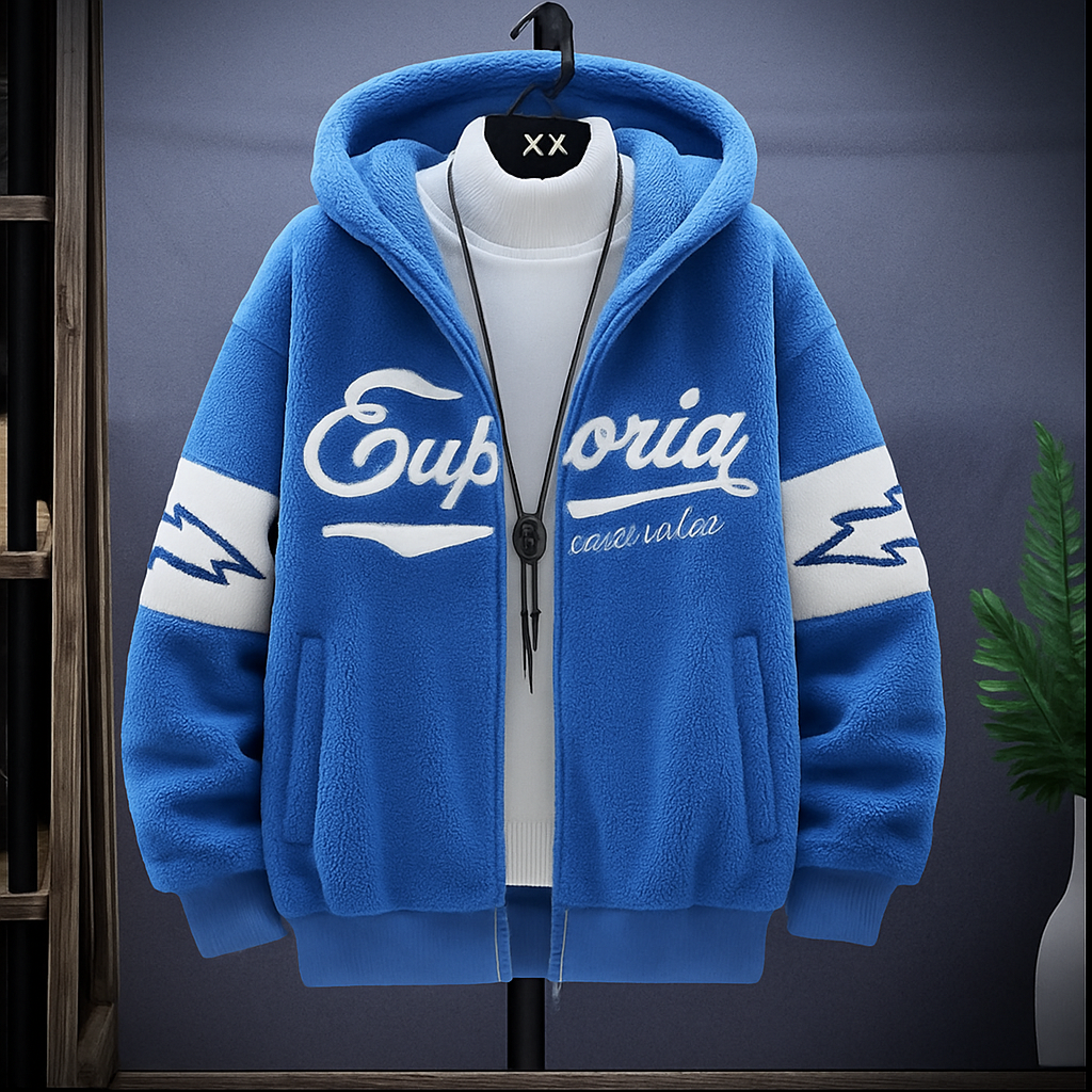 Men's Zip-Up Hoodie with Graphic Design