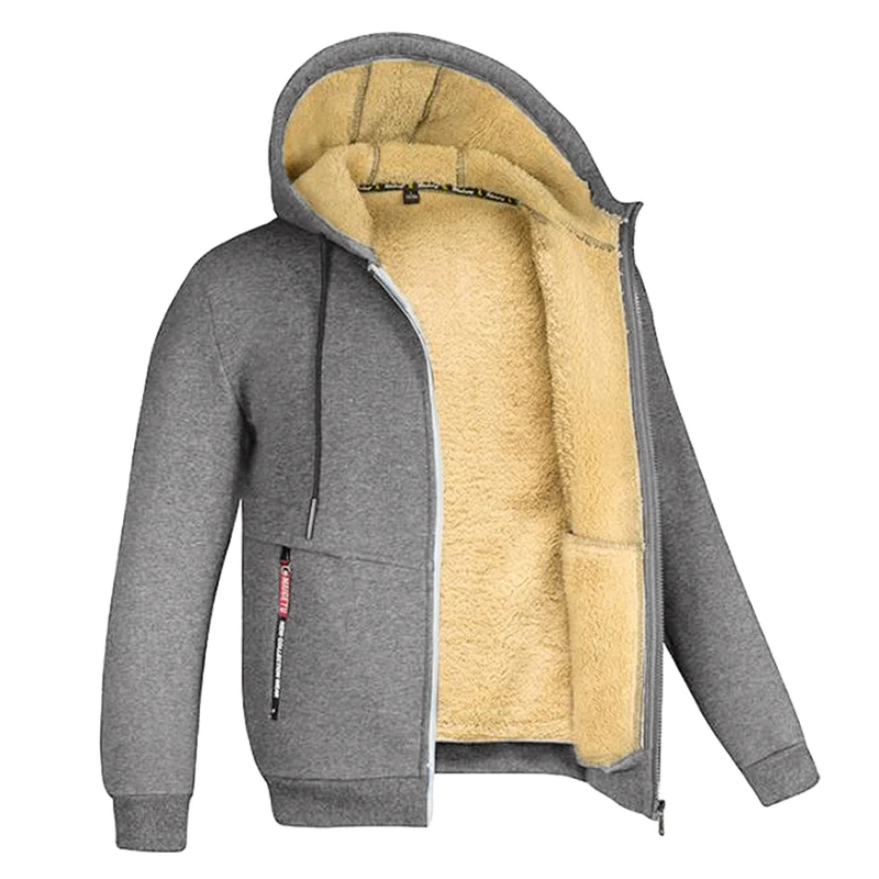 Men's Cozy Fleece Hoodie with Sherpa Lining