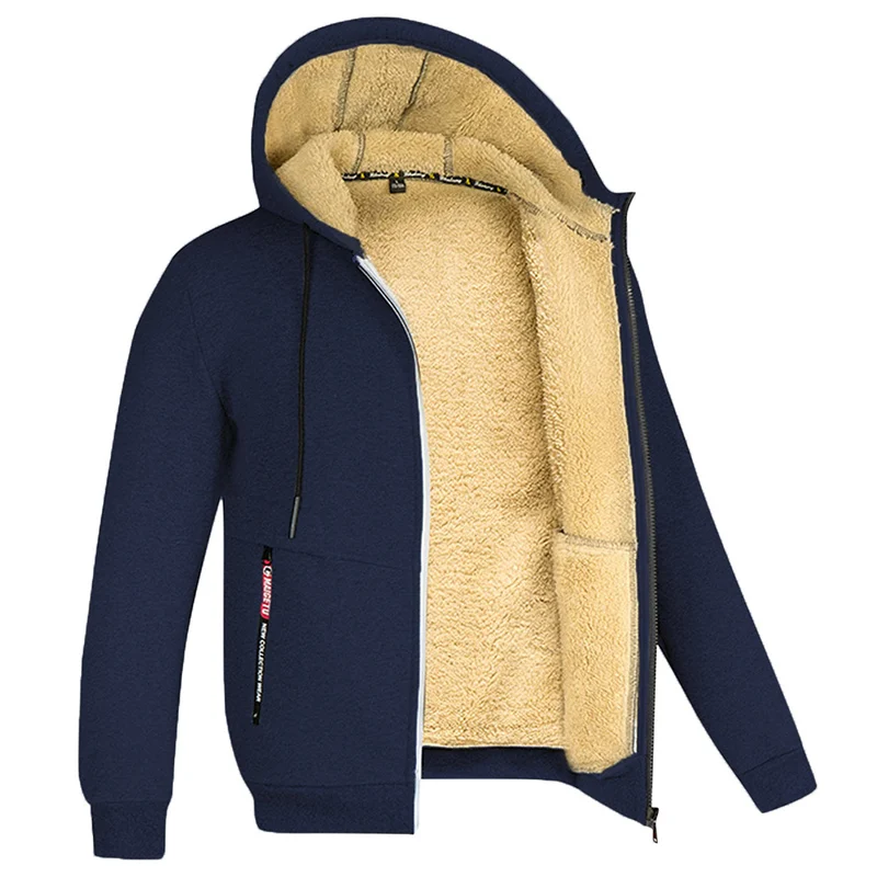 Men's Cozy Fleece Hoodie with Sherpa Lining