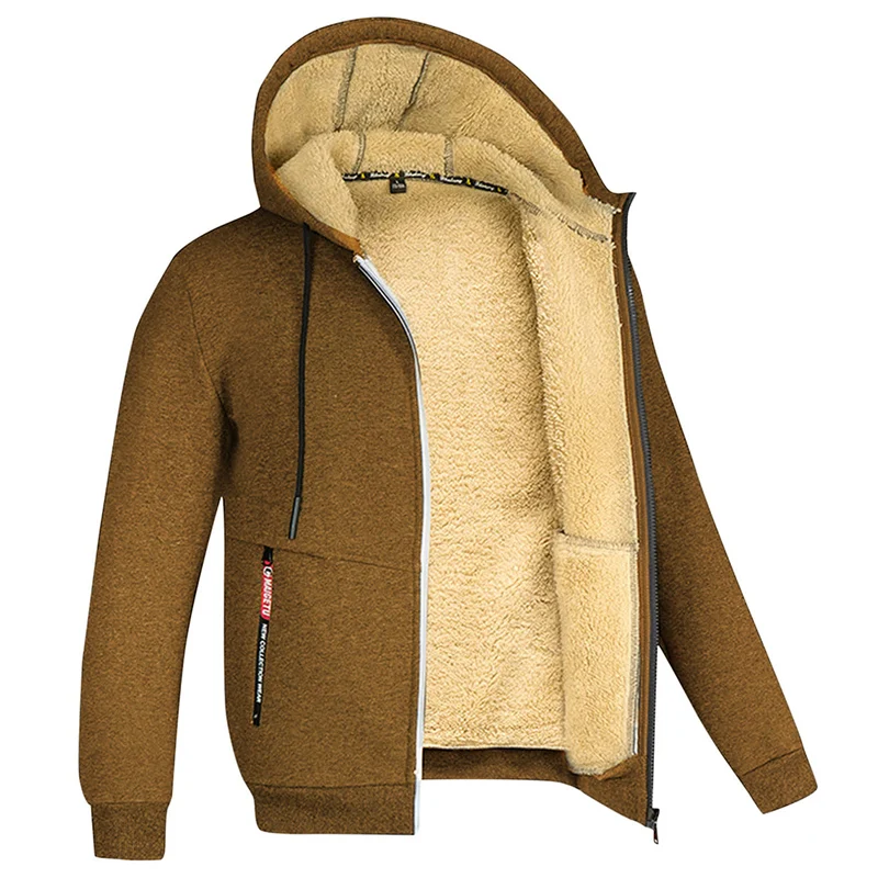 Men's Cozy Fleece Hoodie with Sherpa Lining