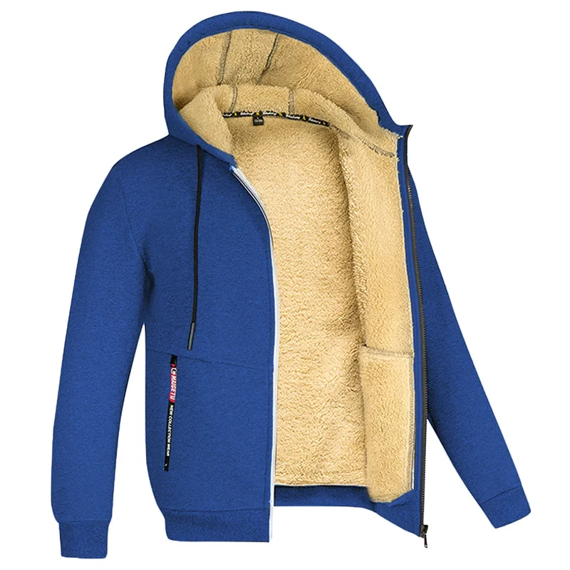 Men's Cozy Fleece Hoodie with Sherpa Lining