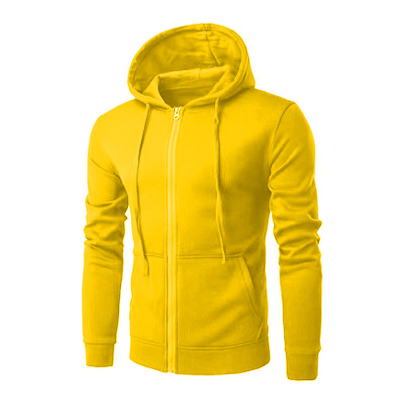 Men's Slim Fit Zip-Up Hoodie with Soft Fleece Lining and Kangaroo Pockets