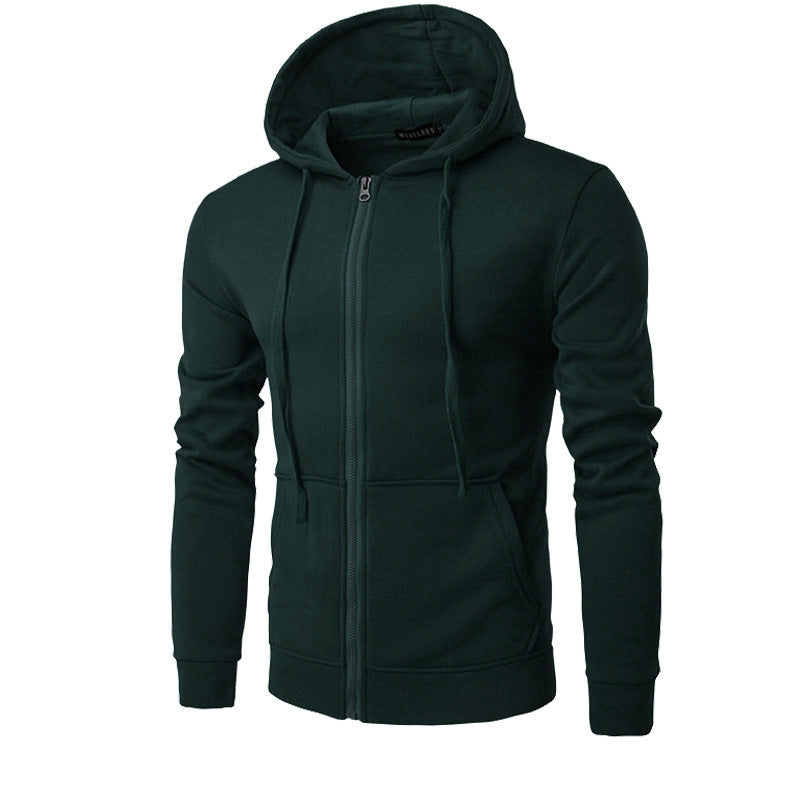 Men's Slim Fit Zip-Up Hoodie with Soft Fleece Lining and Kangaroo Pockets