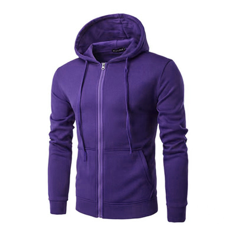 Men's Slim Fit Zip-Up Hoodie with Soft Fleece Lining and Kangaroo Pockets