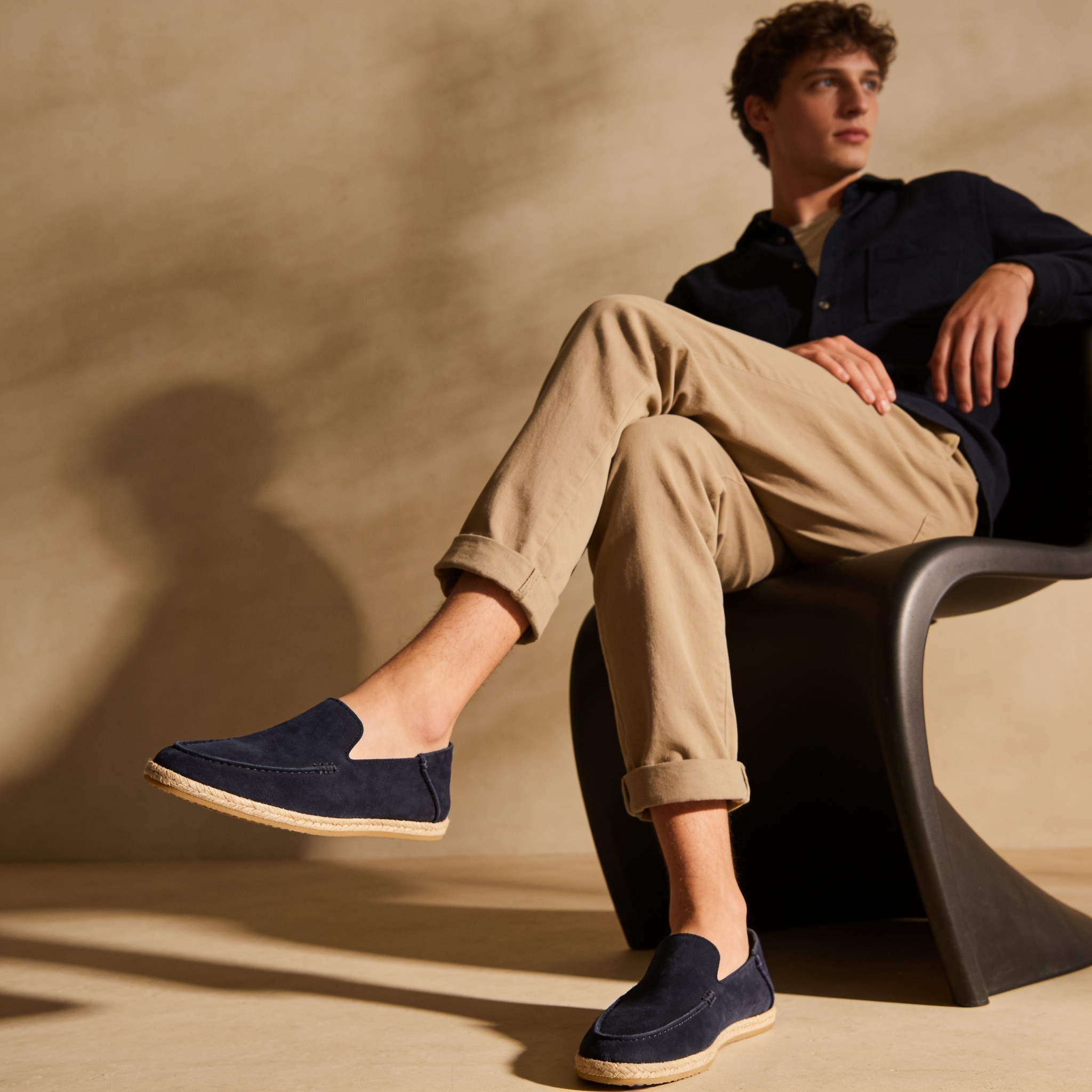 Suede Espadrille Loafers for Men Casual Summer