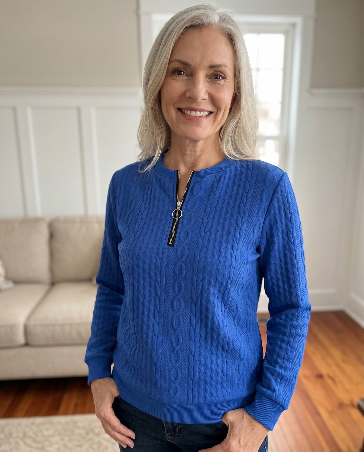 Women's Structured Zip Sweater