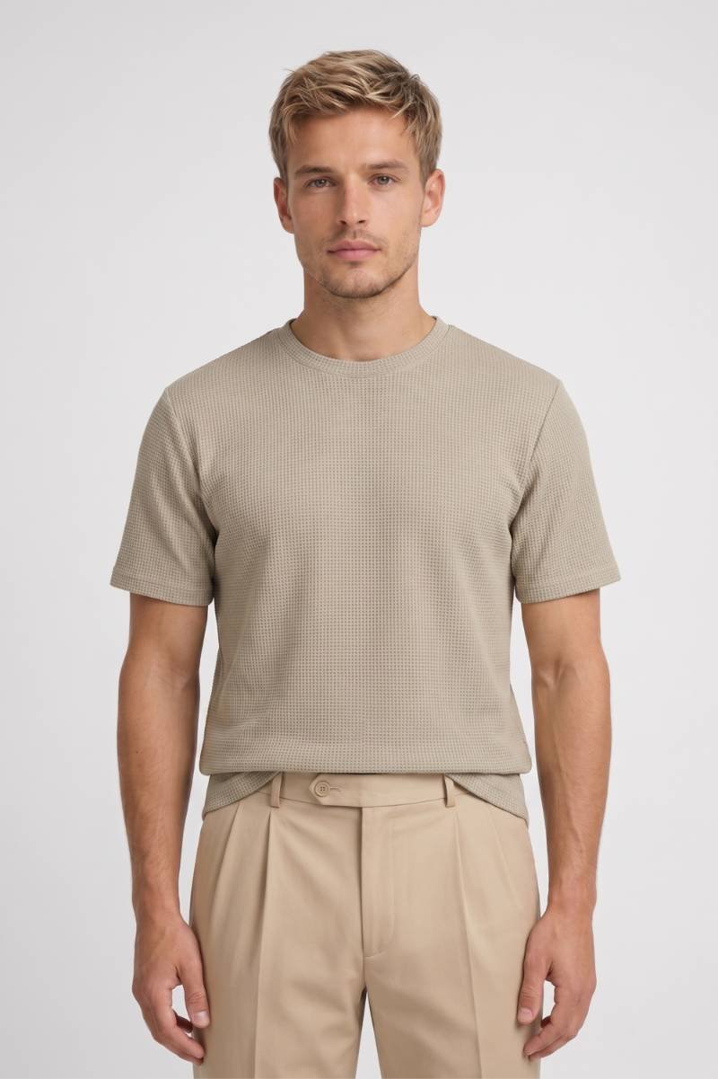 Men's Regular Fit Waffle Texture Short Sleeve Casual T-shirt