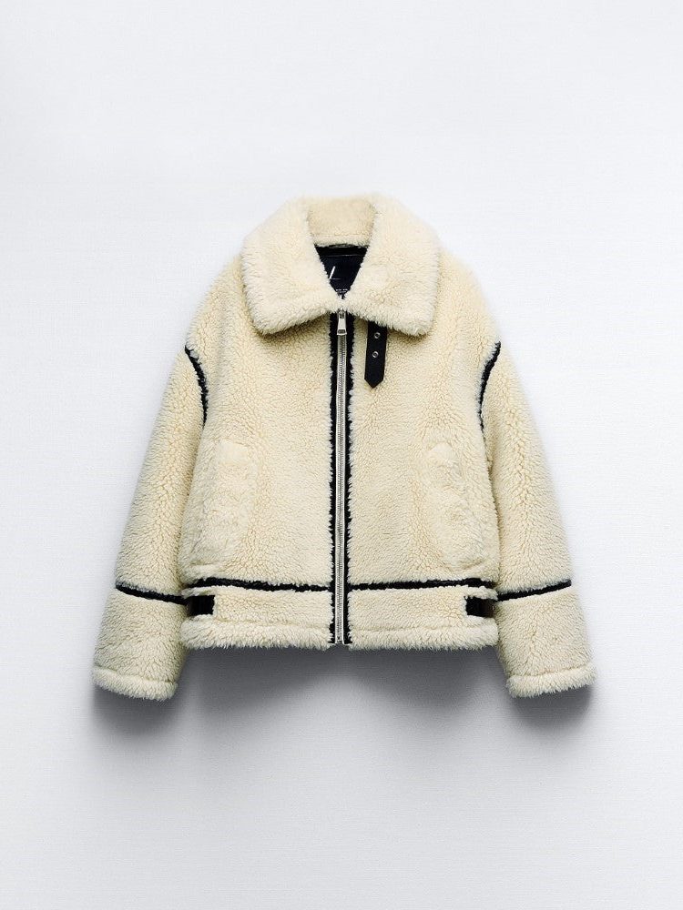 Women's Collared Teddy Fleece Jacket