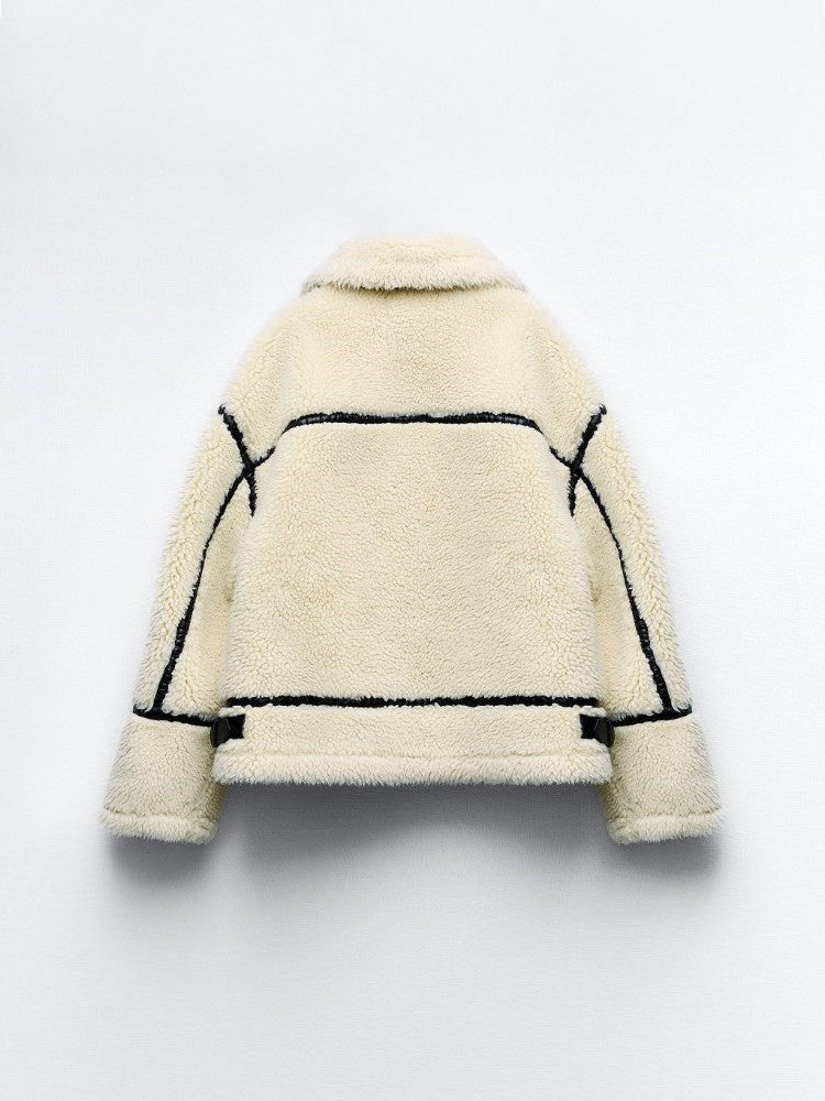 Women's Collared Teddy Fleece Jacket