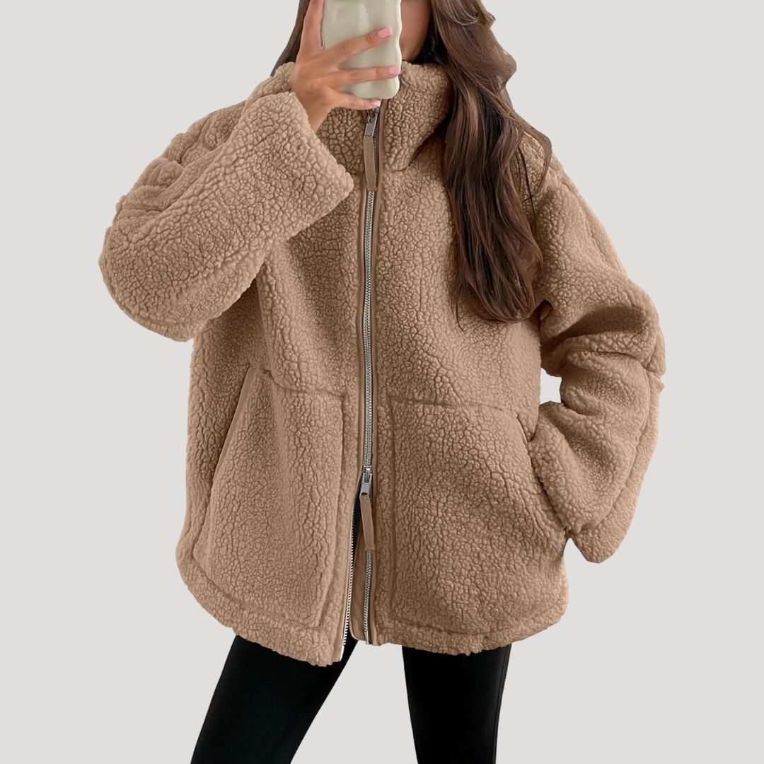 Women's Zip-Up Teddy Fleece Jacket