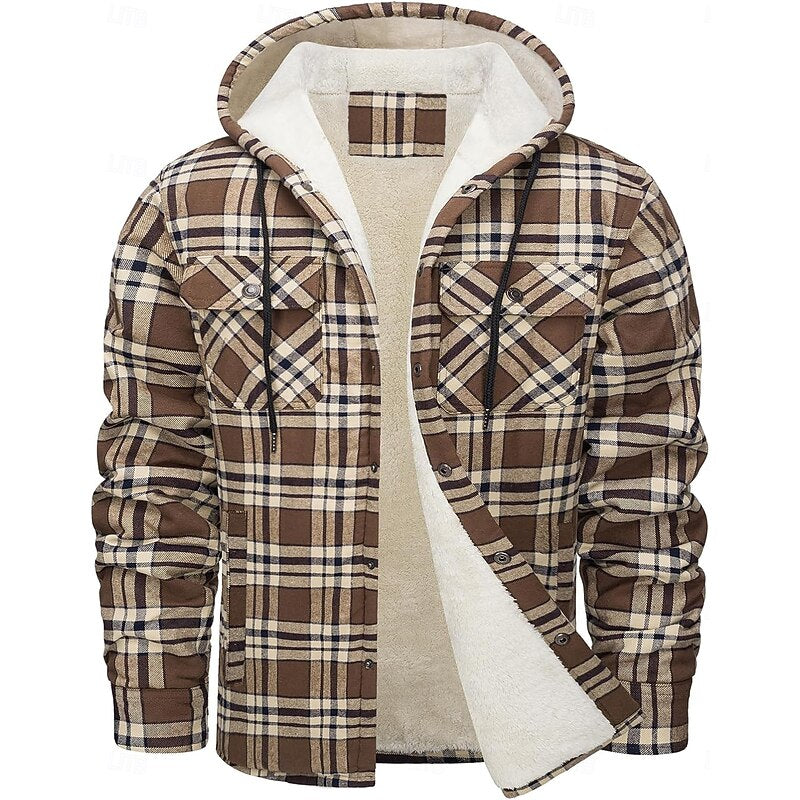 Graham | Checkered Hooded Shirt Jacket