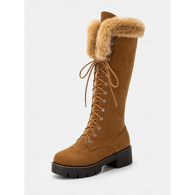 Brenna | Cozy Knee-High Boots with Fur Trim