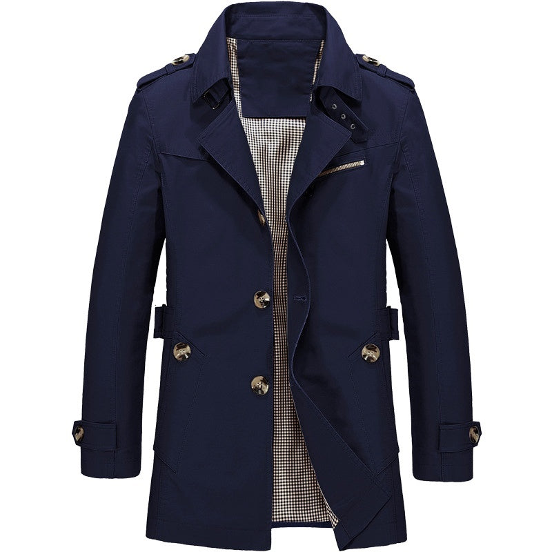 Elegant Men's Trench Coat with Structured Design | Comfort Meets Style