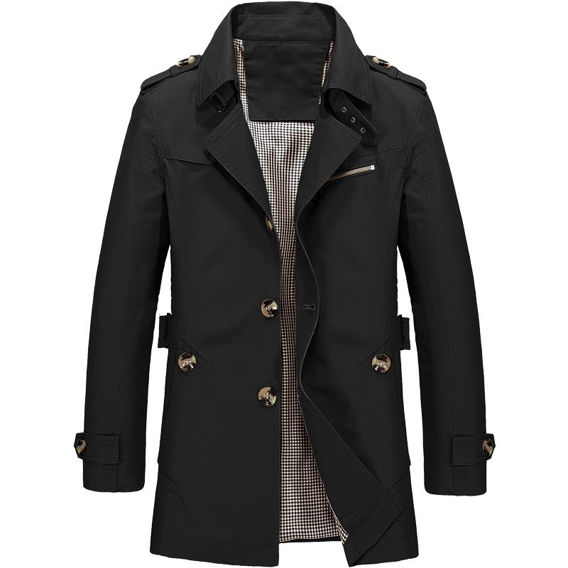 Elegant Men's Trench Coat with Structured Design | Comfort Meets Style