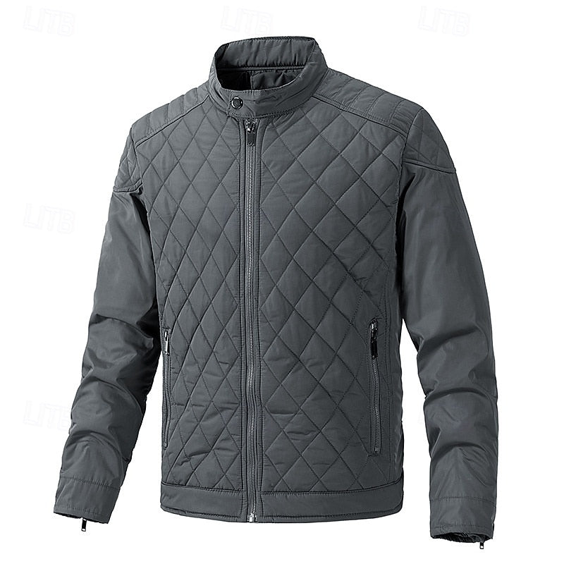Carter | Quilted Diamond Stand-Collar Jacket