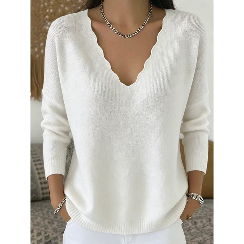 Margaret | Scalloped V-Neck Halloween Sweater