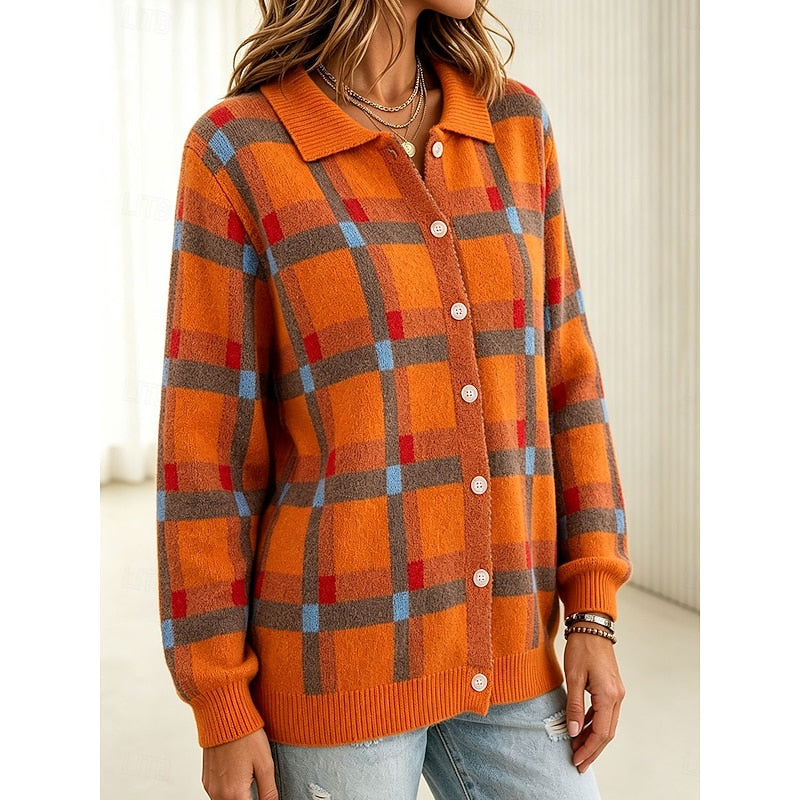 Lorraine | Plaid Button-Up Cardigan