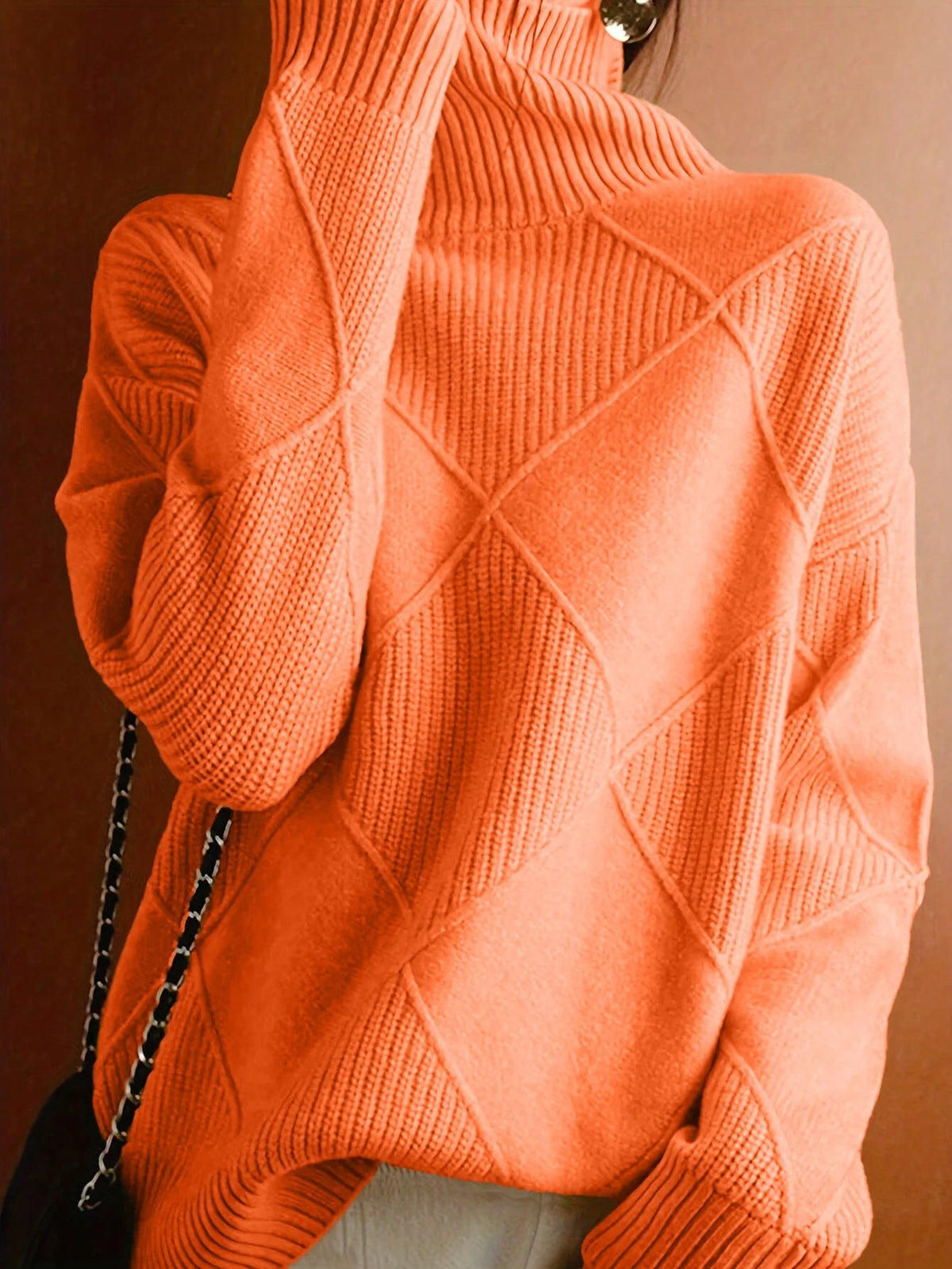 Women's Knit Top with Ribbed Panelling