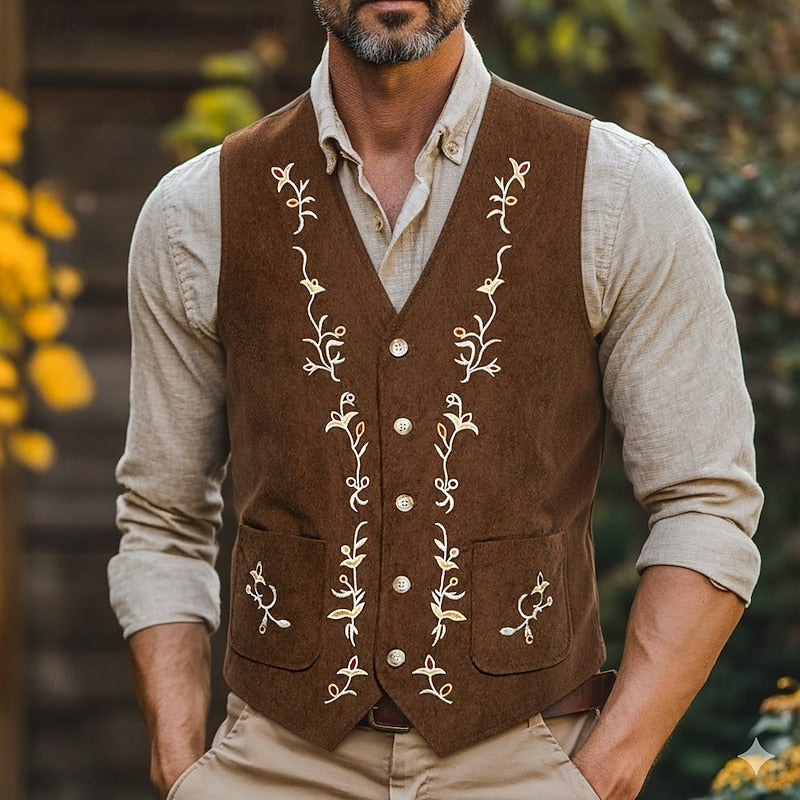 Jonah | Floral Embroidery Waistcoat