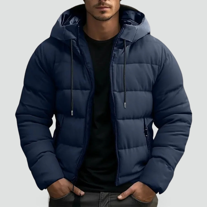 Warm Padded Puffer Winter Jacket with Hood for Men