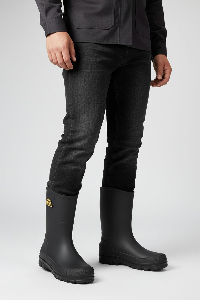 Men's Waterproof Rain Boots with Convenient Pockets