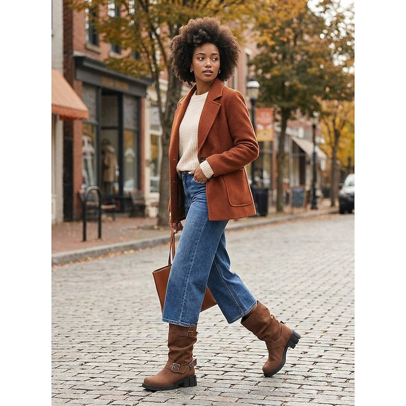 Ramona | Retro Buckle Biker Boots