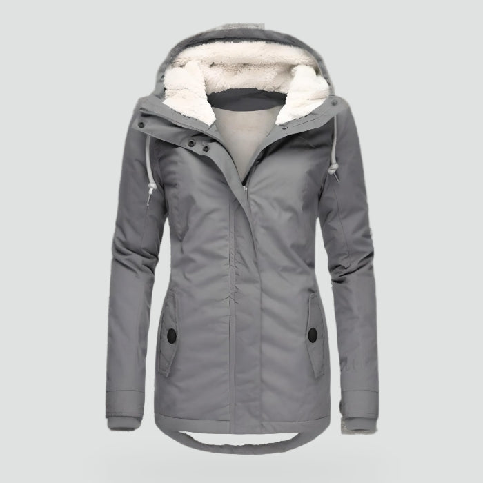 Women's Winter Coat with Waterproof Fabric and Pockets