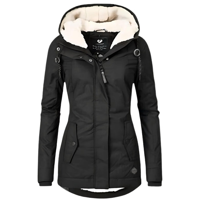 Women's Winter Coat with Waterproof Fabric and Pockets
