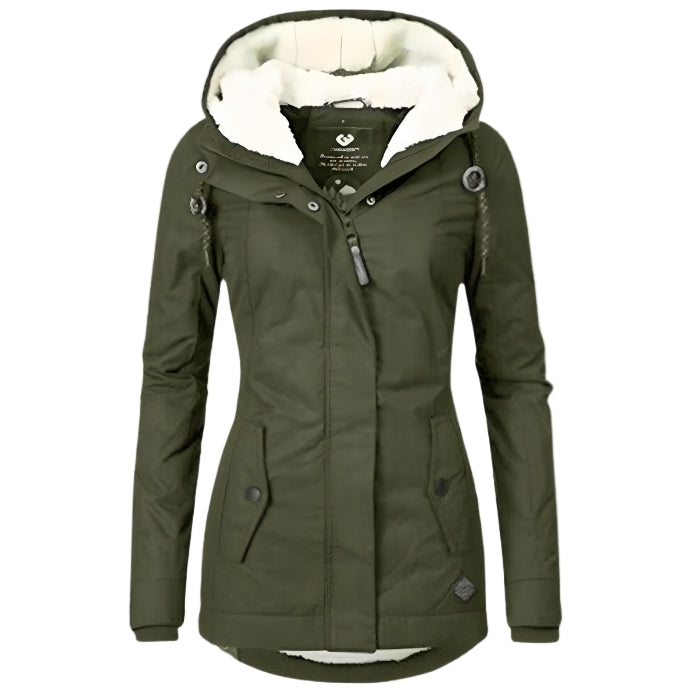 Women's Winter Coat with Waterproof Fabric and Pockets