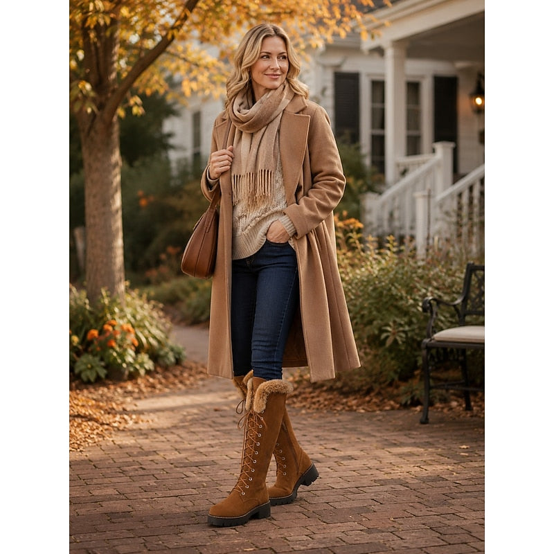 Brenna | Cozy Knee-High Boots with Fur Trim