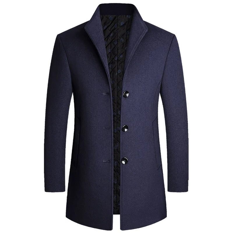 Men's Stand-Up Collar Wool Coat